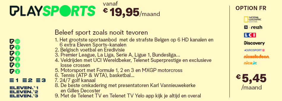 zoet Kerkbank Koel Streamz - Play Sports, zoveel topseries en sport om fan van te worden! |  Center Zuid